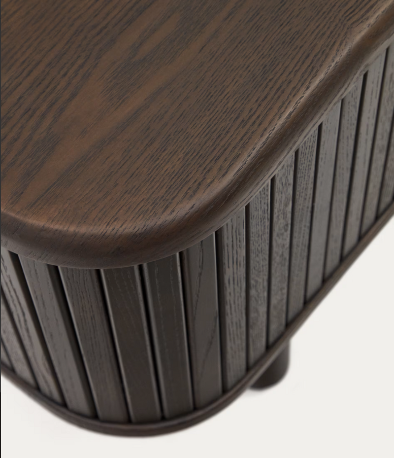 MAILEN TV komoda s 2 vrata, jasen furnir s tamnom završnom obradom, 200 x 50 cm