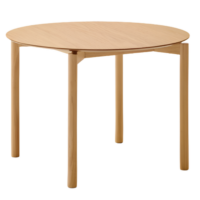 INDARA Okrugli stol od jasenovog furnira i masivnog kaučukovca s prirodnom završnom obradom Ø110 cm