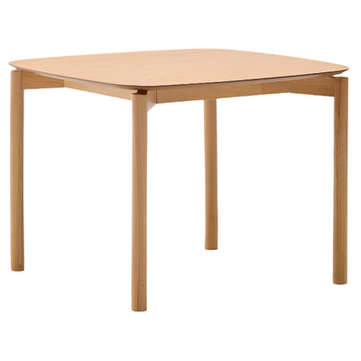 INDARA Square table made of ash veneer and solid rubber wood with a natural finish 100 x 100 cm