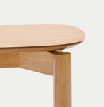 INDARA Stol od jasenovog furnira i masivnog kaučukovca s prirodnom završnom obradom 160 x 90 cm