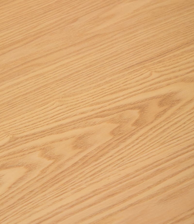 INDARA Stol od jasenovog furnira i masivnog kaučukovca s prirodnom završnom obradom 160 x 90 cm