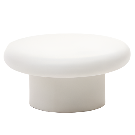 ADDAIA Round White Cement Coffee Table Ø66 cm