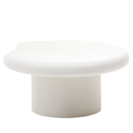 ADDAIA Round White Cement Coffee Table Ø90 cm
