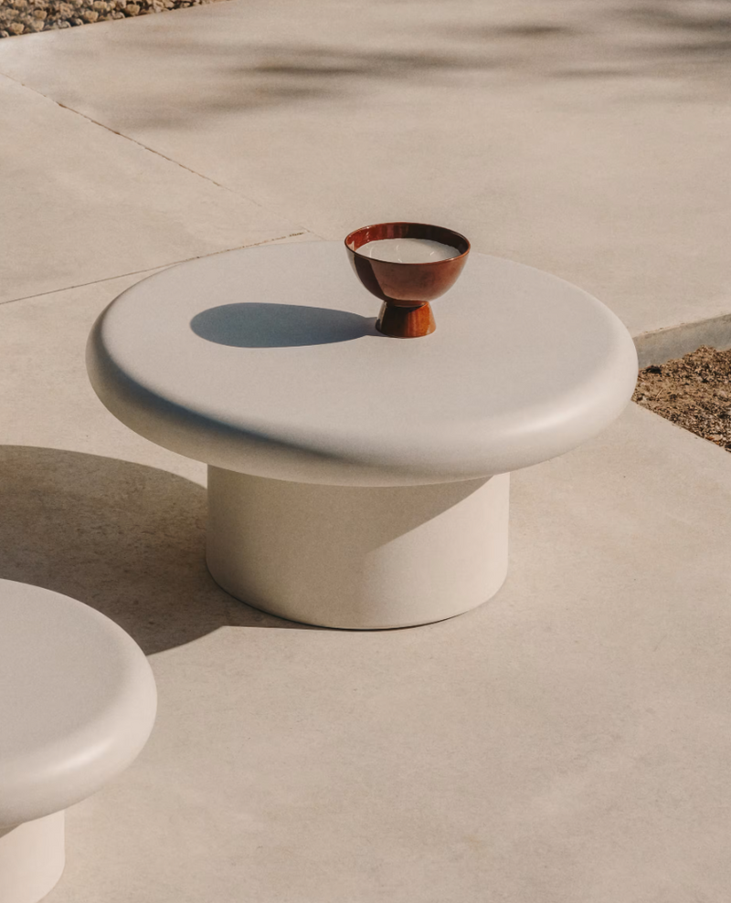 ADDAIA Okrugli stolić za kavu od bijelog cementa Ø90 cm