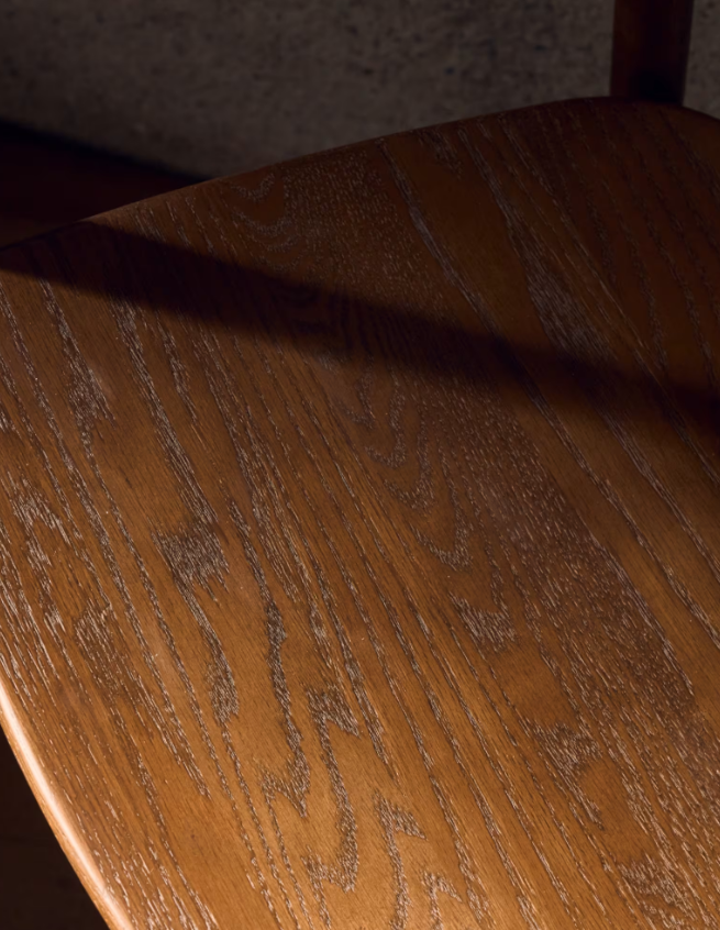 FONDES Chair in solid oak wood with walnut finish FSC Mix Credit