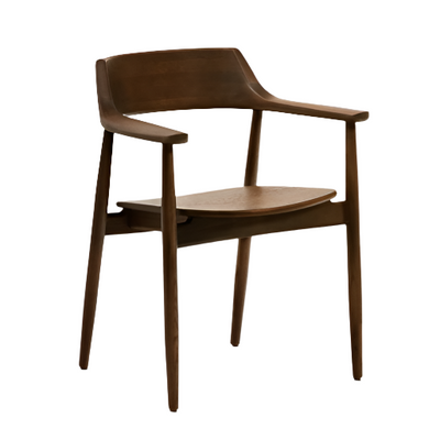 FONDES Chair in solid oak wood with walnut finish FSC Mix Credit