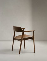 FONDES Chair in solid oak wood with walnut finish FSC Mix Credit