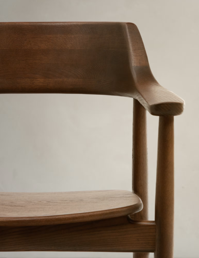 FONDES Chair in solid oak wood with walnut finish FSC Mix Credit