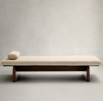 TOPAZ Divan u bež šenil boji s masivnim jasenovim drvom u boji oraha, 200 cm FSC 100%