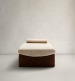 TOPAZ Divan u bež šenil boji s masivnim jasenovim drvom u boji oraha, 200 cm FSC 100%