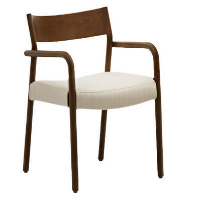 FALCONERA Chair with a removable cover in solid oak wood with walnut finish FSC Mix Credit