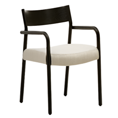 FALCONERA Chair with a removable cover in solid oak wood with black finish FSC Mix Credit