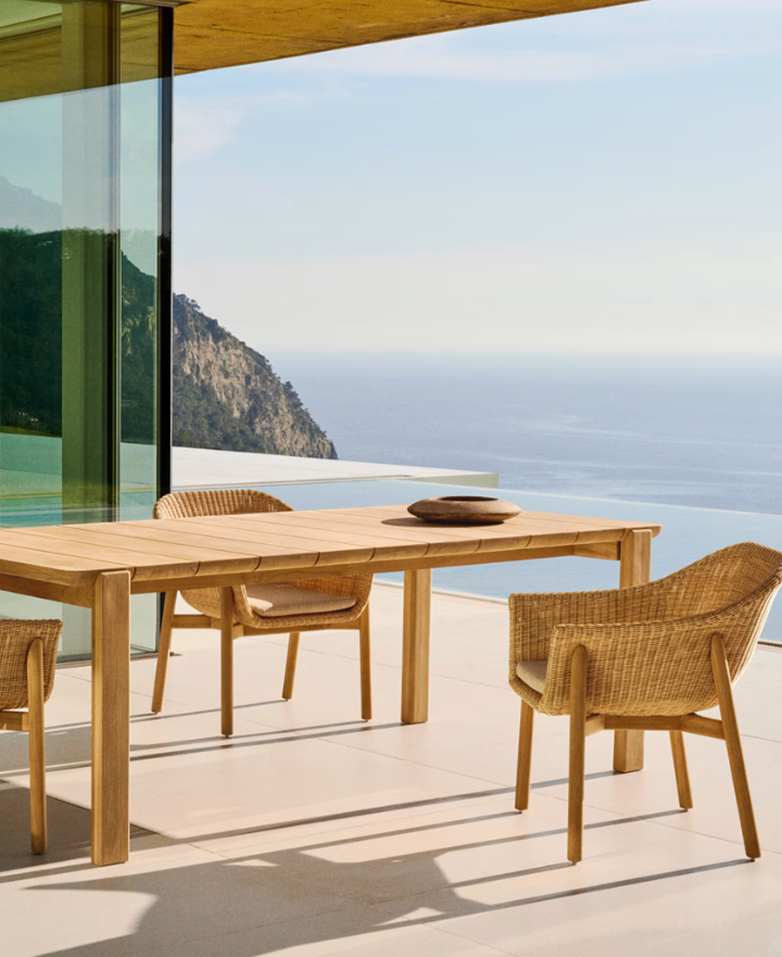 ICARO Stol izrađen od masivnog tikovine, 220 x 102 cm, FSC 100%