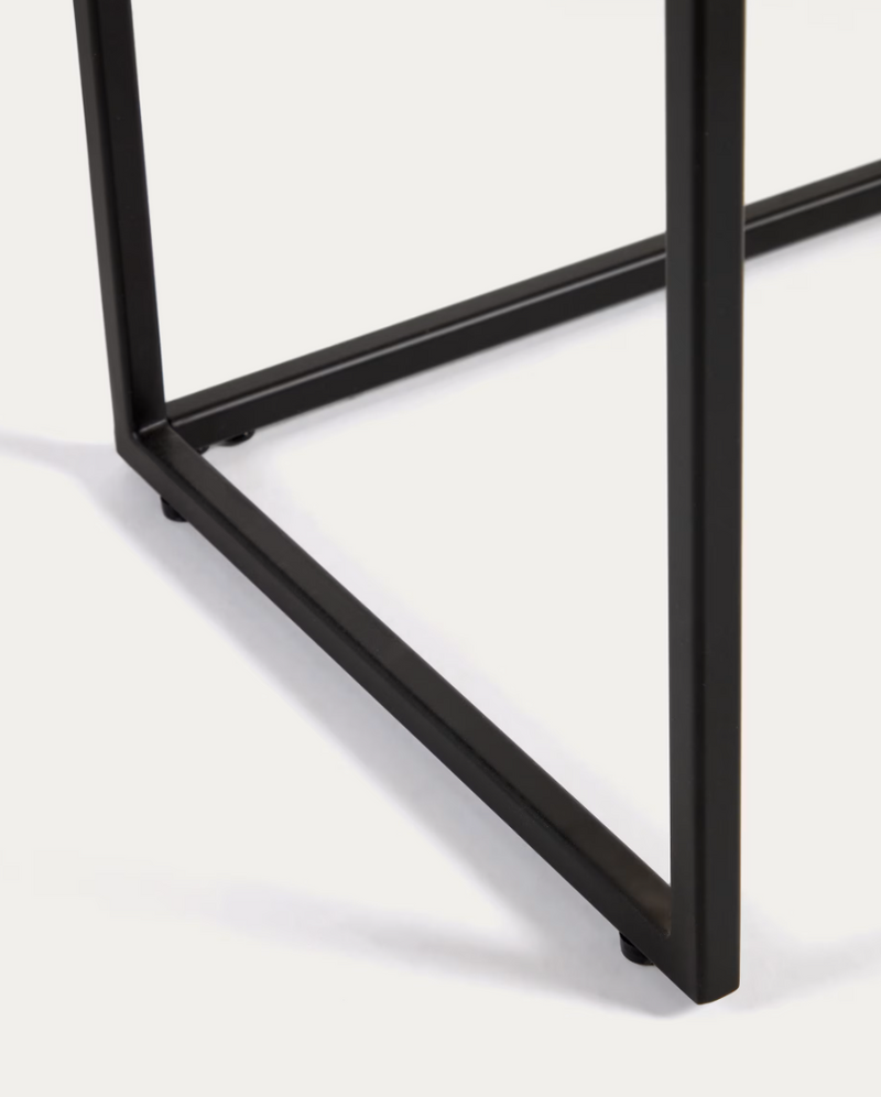 YOANA Konzolni stolić s furnirom od oraha i obojenom crnom metalnom konstrukcijom, 120 x 80 cm