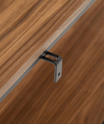 YOANA Konzolni stolić s furnirom od oraha i obojenom crnom metalnom konstrukcijom, 120 x 80 cm