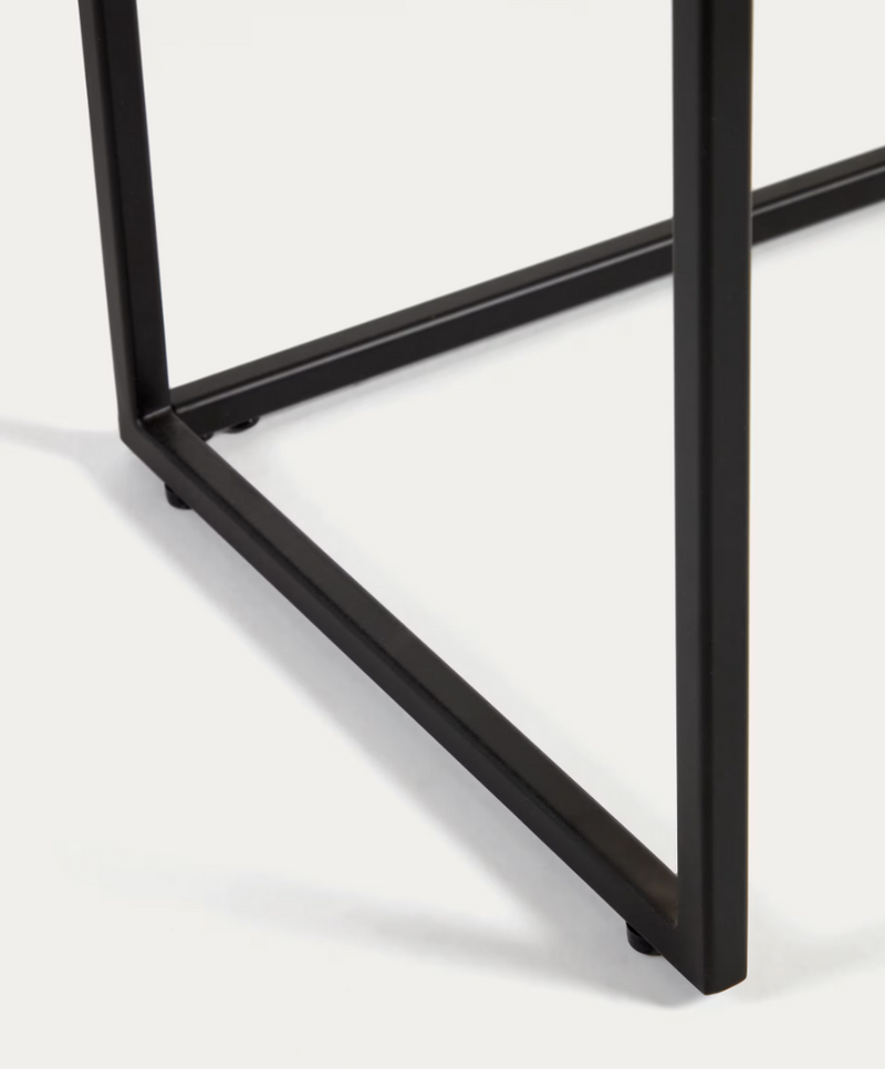 YOANA Konzolni stolić s furnirom od hrastovog drva i crno obojenom metalnom konstrukcijom, 120 x 80 cm