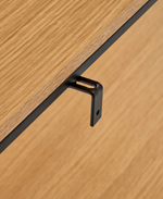 YOANA Konzolni stolić s furnirom od hrastovog drva i crno obojenom metalnom konstrukcijom, 120 x 80 cm