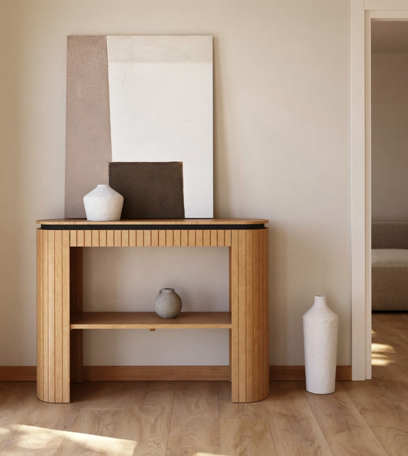 LICIA Konzolni stolić s 1 ladicom, masivno drvo manga, 120 x 90 cm