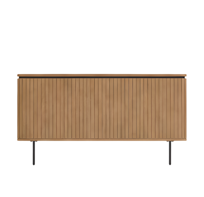 LICIA Solid mango wood and metal headboard with a black finish, for 180 cm beds