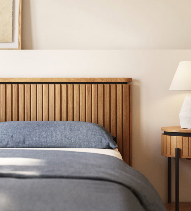 LICIA Uzglavlje od masivnog drva manga i metala s crnom završnom obradom, za krevete od 180 cm