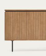 LICIA Uzglavlje od masivnog drva manga i metala s crnom završnom obradom, za krevete od 180 cm