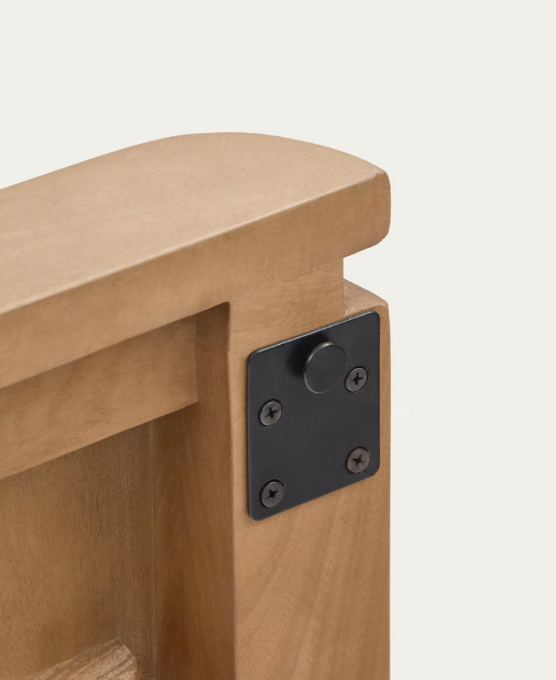 LICIA Uzglavlje od masivnog drva manga i metala s crnom završnom obradom, za krevete od 180 cm