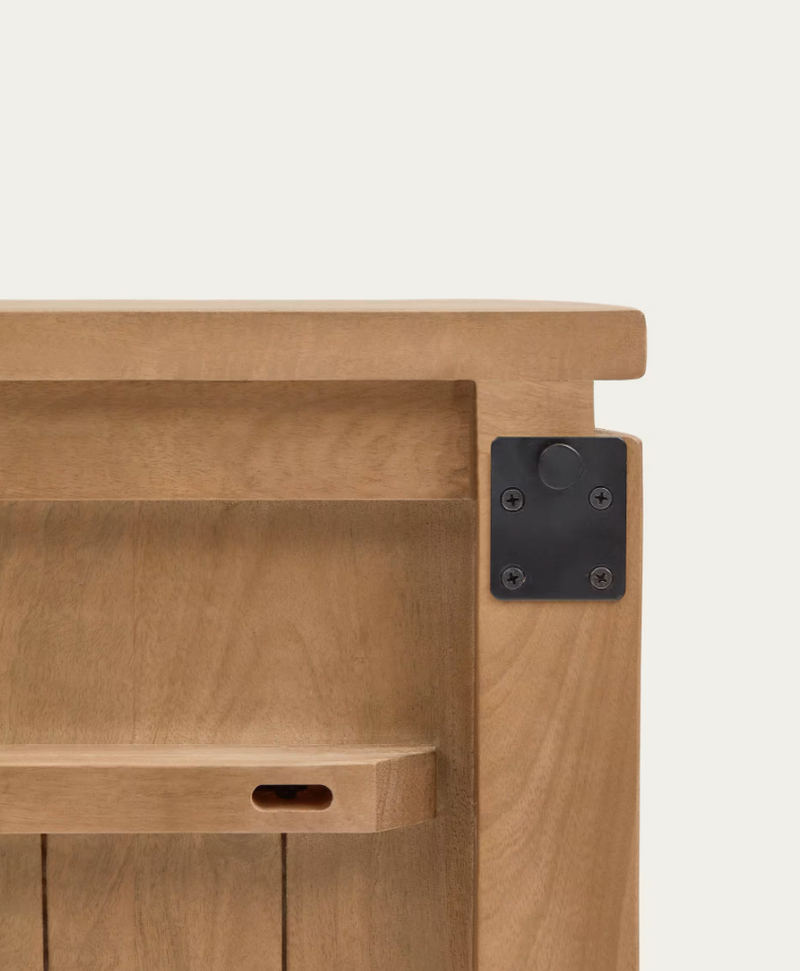 LICIA Uzglavlje od masivnog drva manga i metala s crnom završnom obradom, za krevete od 180 cm