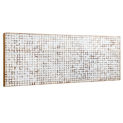 KRON Solid mago wood headboard with coconut shell pieces, for 180 cm beds