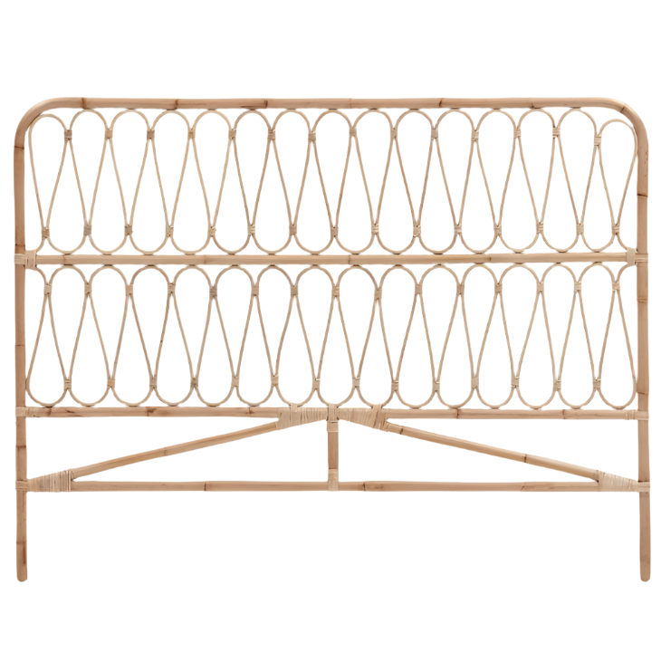 CATERINA Rattan headboard with a natural headboard, for 150 cm beds