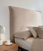 TANIT Headboard with beige linen removable cover, for 200 cm beds