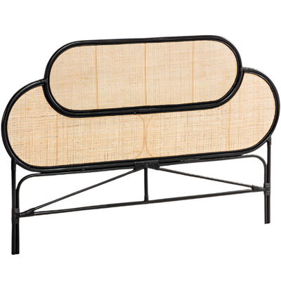 LALITA Rattan headboard with a black finish, for 160 cm beds