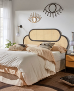 LALITA Uzglavlje od ratana s crnom završnom obradom, za krevete širine 160 cm