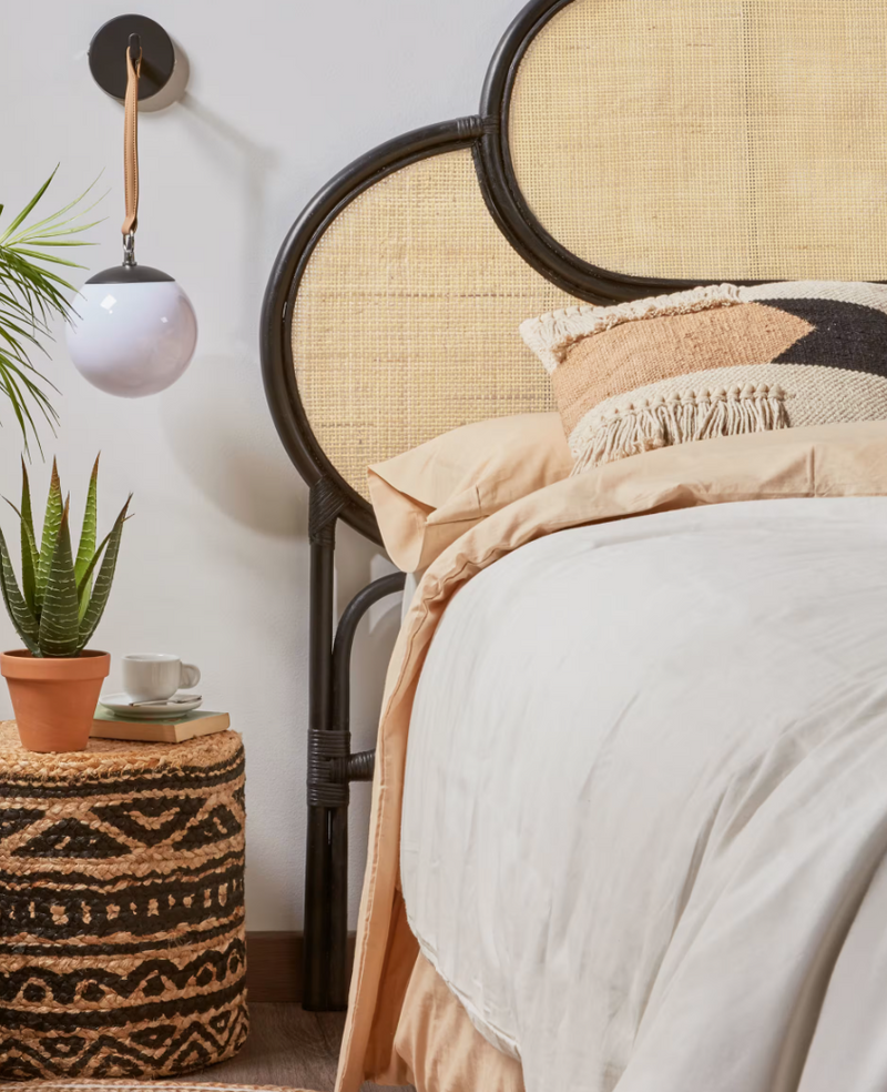 LALITA Uzglavlje od ratana s crnom završnom obradom, za krevete širine 160 cm