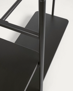 GALATIA Vješalica za odjeću od melamina i metala s klupom u crnoj boji 100 x 150 cm