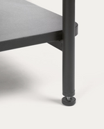 GALATIA Vješalica za odjeću od melamina i metala s klupom u crnoj boji 100 x 150 cm