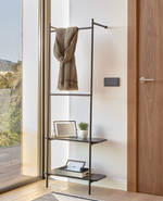 GALATIA Vješalica za odjeću od melamina i metala s crnom završnom obradom 60 x 162 cm