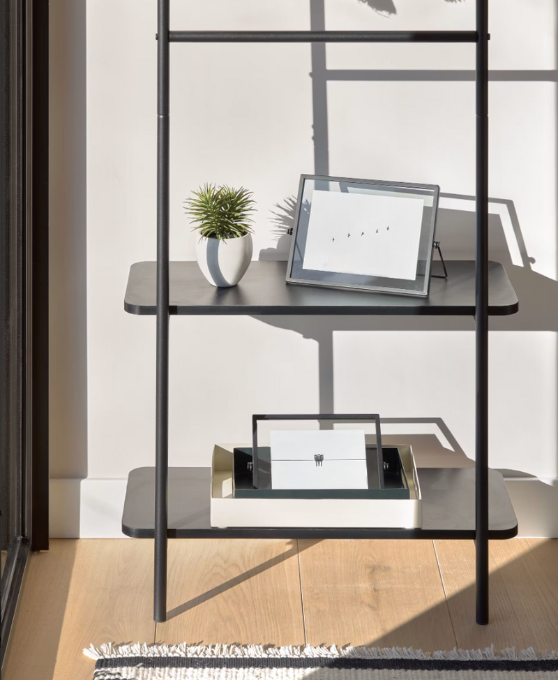 GALATIA Vješalica za odjeću od melamina i metala s crnom završnom obradom 60 x 162 cm