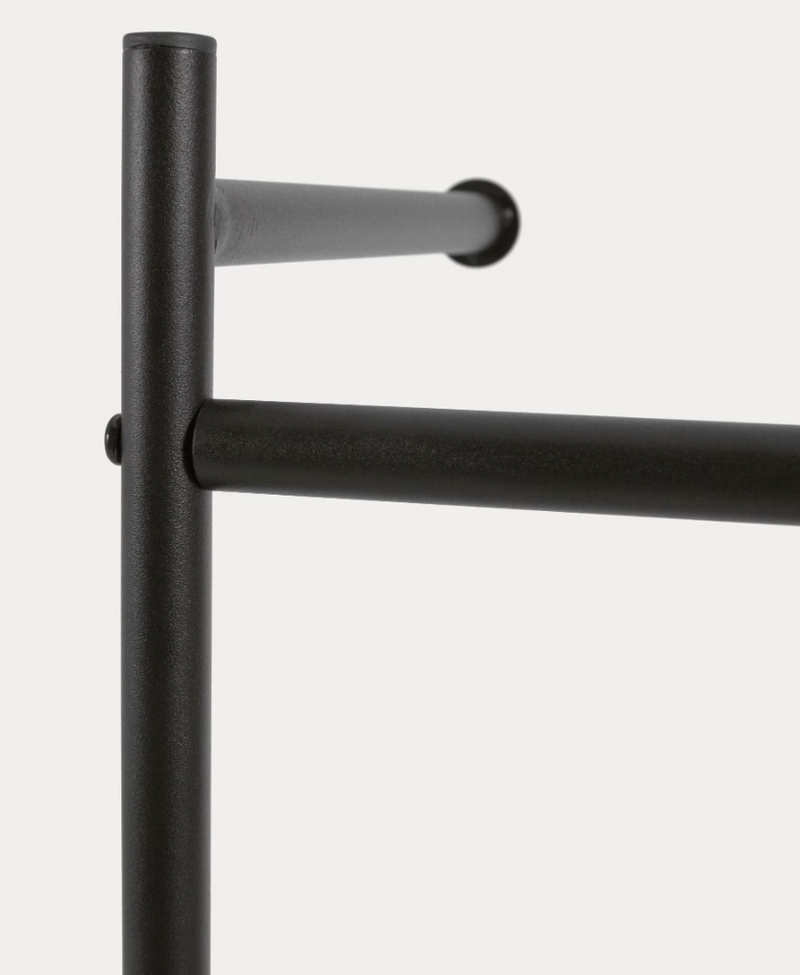 GALATIA Vješalica za odjeću od melamina i metala s crnom završnom obradom 60 x 162 cm