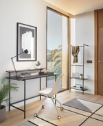 GALATIA Vješalica za odjeću od melamina i metala s crnom završnom obradom 60 x 162 cm