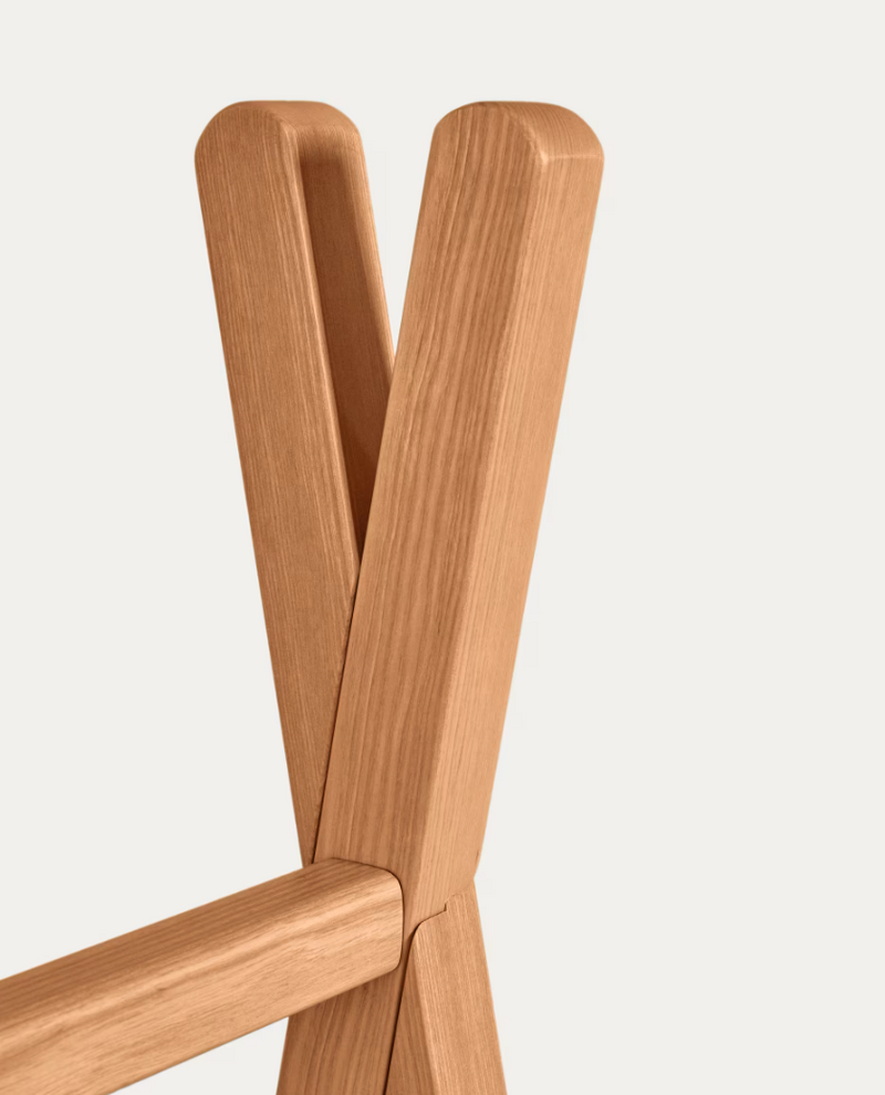 MARALIS Vješalica za odjeću u stilu teepeeja od punog jasenovog drva, 148 x 50 cm