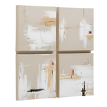 SELNIR Set od 4 bijela i bež lanena okvira 30 x 30 cm