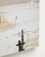 SELNIR Set od 4 bijela i bež lanena okvira 30 x 30 cm