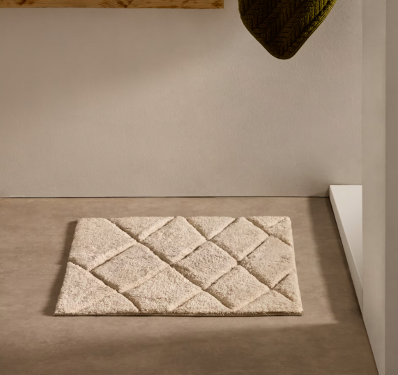 NYANA Bijela, pamučna prostirka za kupanje, 50 x 70 cm