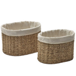 TOSSA Set of 2 medium natural fiber baskets