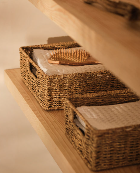 TOSSA Set of 2 natural fiber boxes, 28 x 20 cm / 32 x 27 cm