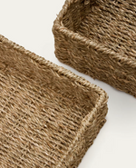 TOSSA Set of 2 natural fiber boxes, 28 x 20 cm / 32 x 27 cm