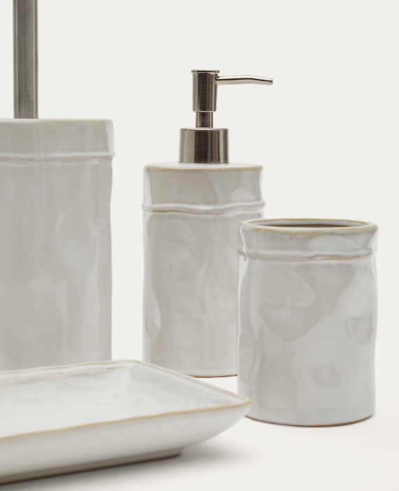 SAVEL Grey Stoneware Toothbrush Holder