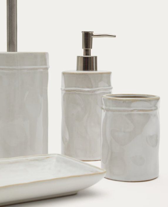 SAVEL Grey stoneware soap dispenser