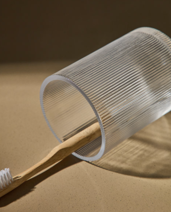 ARLEM  Clear glass toothbrush holder