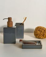 SILVET Gray stoneware soap dispenser